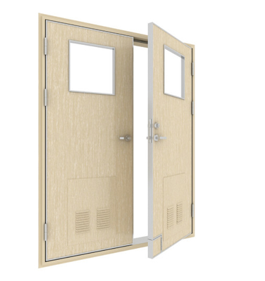 comprar Quadros de porta ocos avaliados do metal do fogo comercial com a folha 40mm dobro de vidro Fabricação em linha